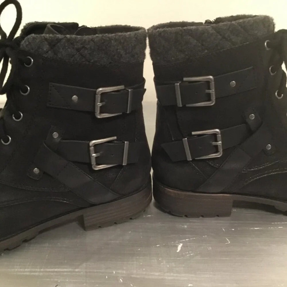 Crown Vintage Revival Biker Boots Studded Buckle Grunge Combat Bootie Sz 8 M - Picture 10 of 11